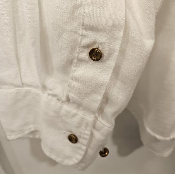 NWOT - Lauren Ralph Lauren Linen White Button Down Shirt - Size 1X - Picture 8 of 11